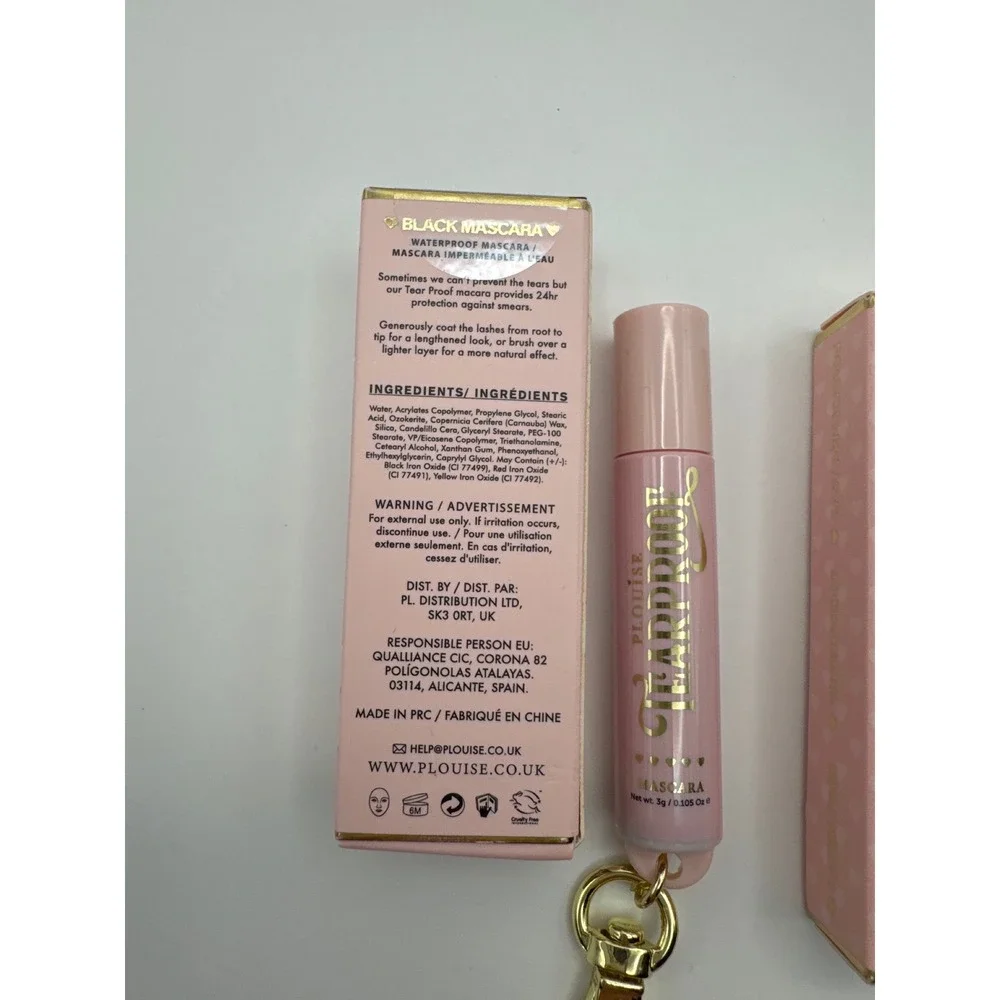 Plouise Tearproof Black Mascara & So Attached‎ Pink Lash Glue Keychain Mini Set